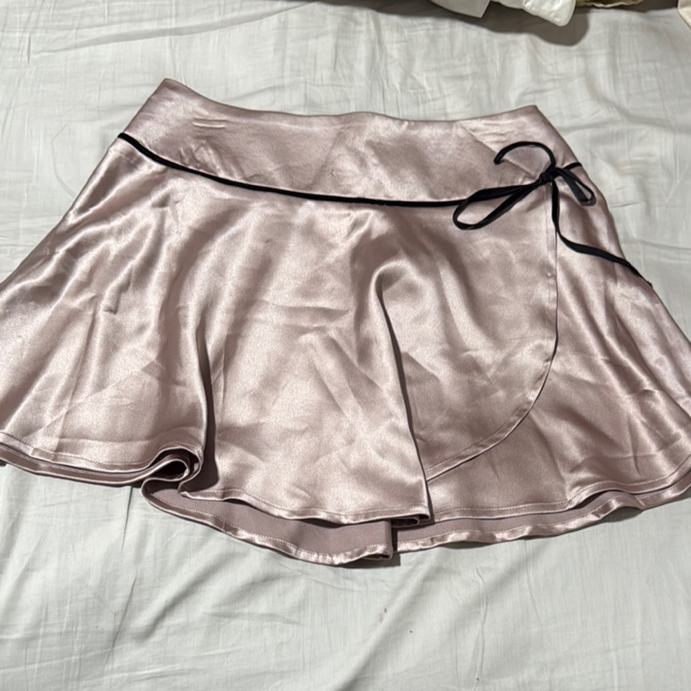 Elegant Pink Satin Skirt